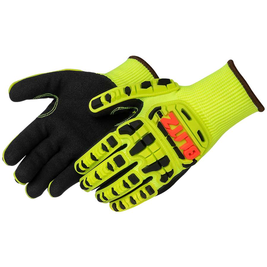 Hi Vis Polyester Impact Resistant Gloves | Liberty Safety